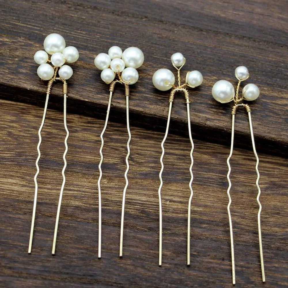 5 PCSt simulated pearl hair clips and combs for womens flowers hair combs wedding party hair accessories and womens gifts W241007