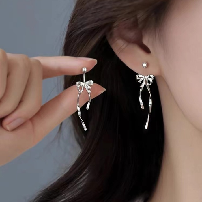 Needle Bow 2024 New Light Women's High End Earrings