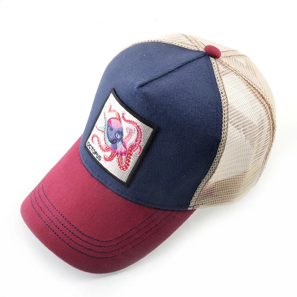 Unisex Baseball Cap With Octopus Patch For Men And Women Four Season Trucker Hats Outdoor Breathable Casual Sports Cap 240913