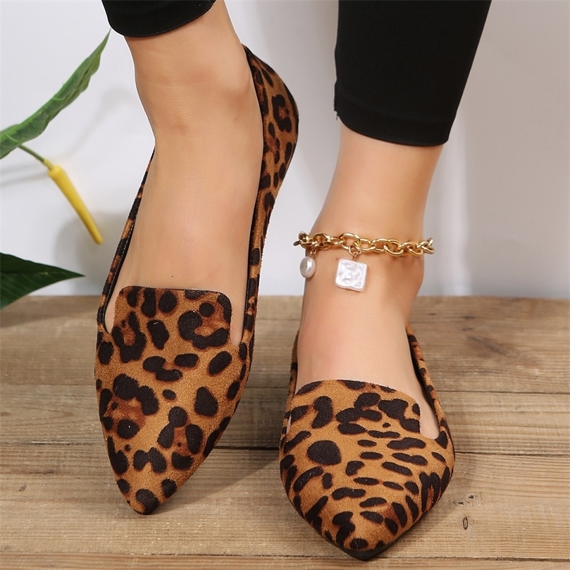 Loafers Flats Leopard Pointed Toe Casual Womens Shoes Comfortable Walking Drone Zapatos Durable ww 241008