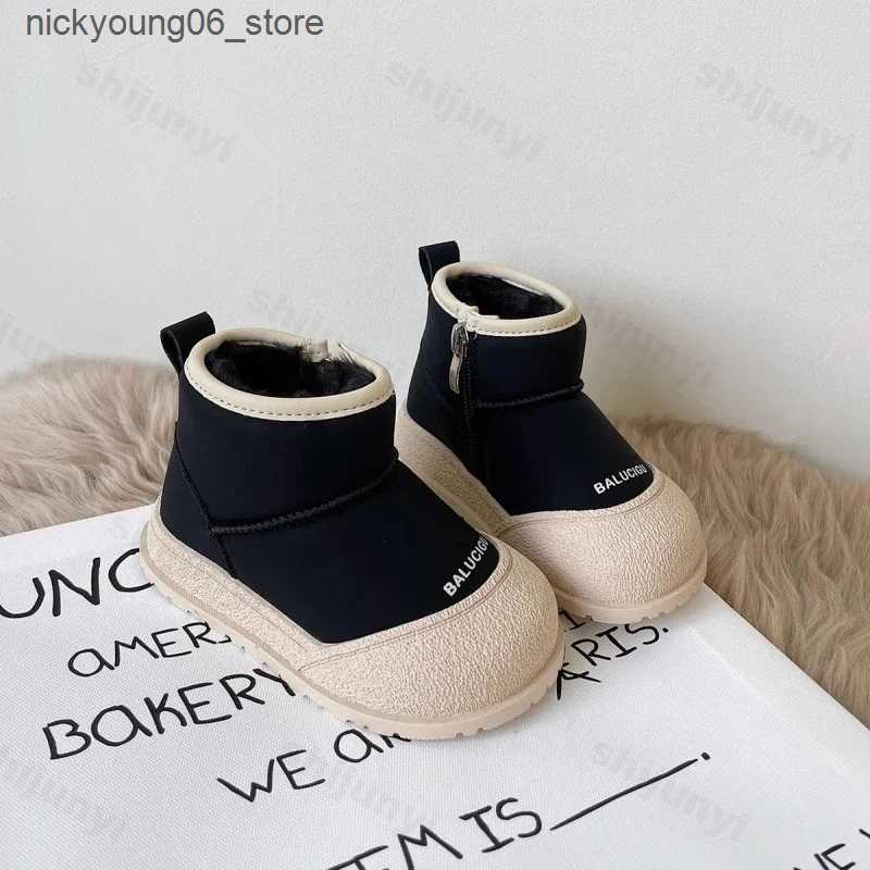 Boots Baby Girls Boys Snow Boots new 2024 Winter Children Shoes Kids Plush Boot Windproof Waterproof Outdoor Infant Cotton-padded Shoe L240910