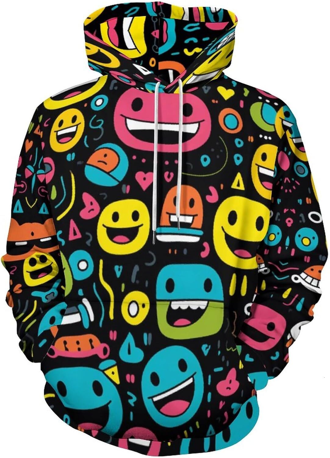 Hoodie for Mens Womens Unisex Psychedelic Cartoon Hoodie Novelty Printed Pattern Hooded Casual Hippie Pullover Sweatshirt Graphic Hoodies sweatshirt