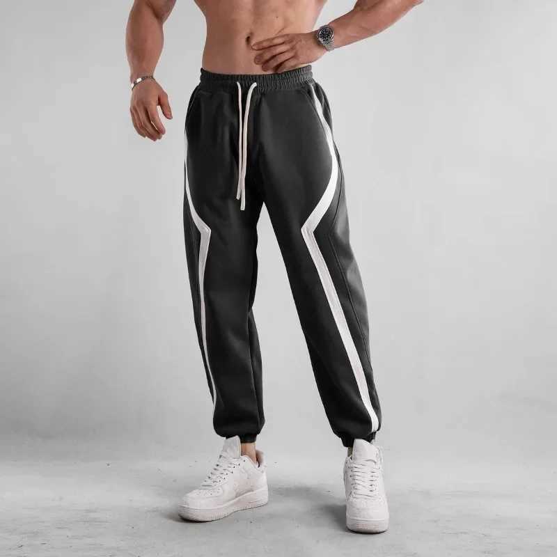 Black Man Sports Pants Tights Sweatpants for Men Striped Trousers Autumn and Winter Slim Skinny Harem Big Size Long EssentialX241008