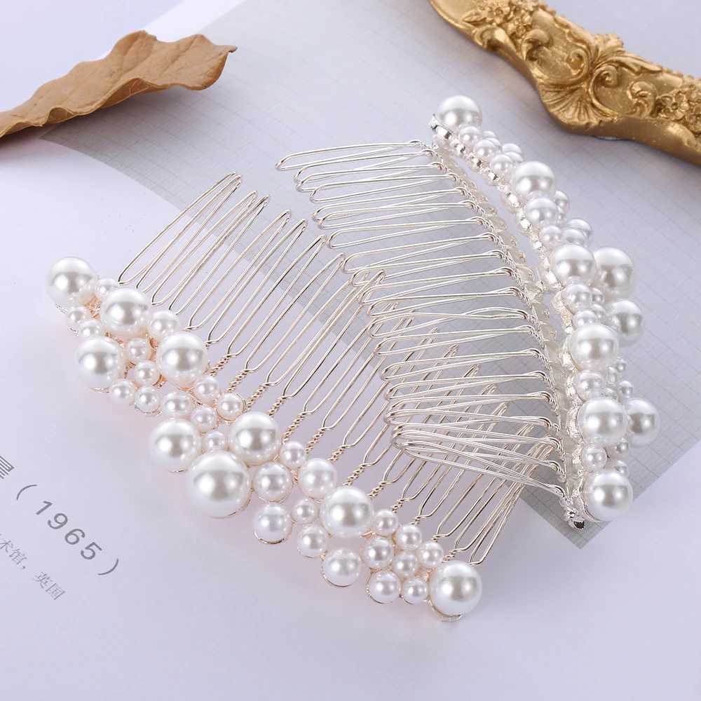 Female bride rhinestone clip pearl hair comb wedding hair accessories hair clip bridal bucket hair accessory W241007