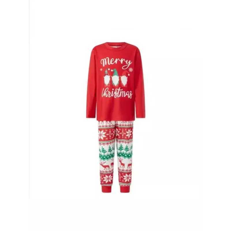 Merry Xmas 2024 Family Matching Set Cartoon Full Color Printing Adult and Childrens Christmas Pajama Set Soft and Cute Pajamas Xmas Look Wear W241008