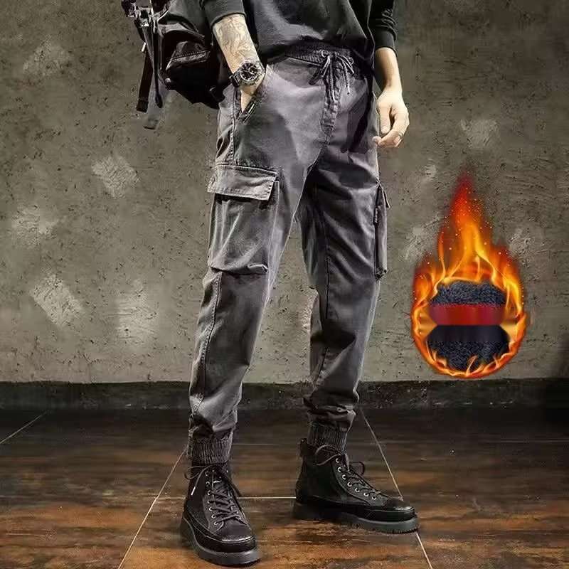 Wear Resistant Work Pants, Men's Army Green Work Pants, Autumn And Winter Trendy Brand Loose Oversized Casual Pants, Multi Pocket Ankle Binding P
