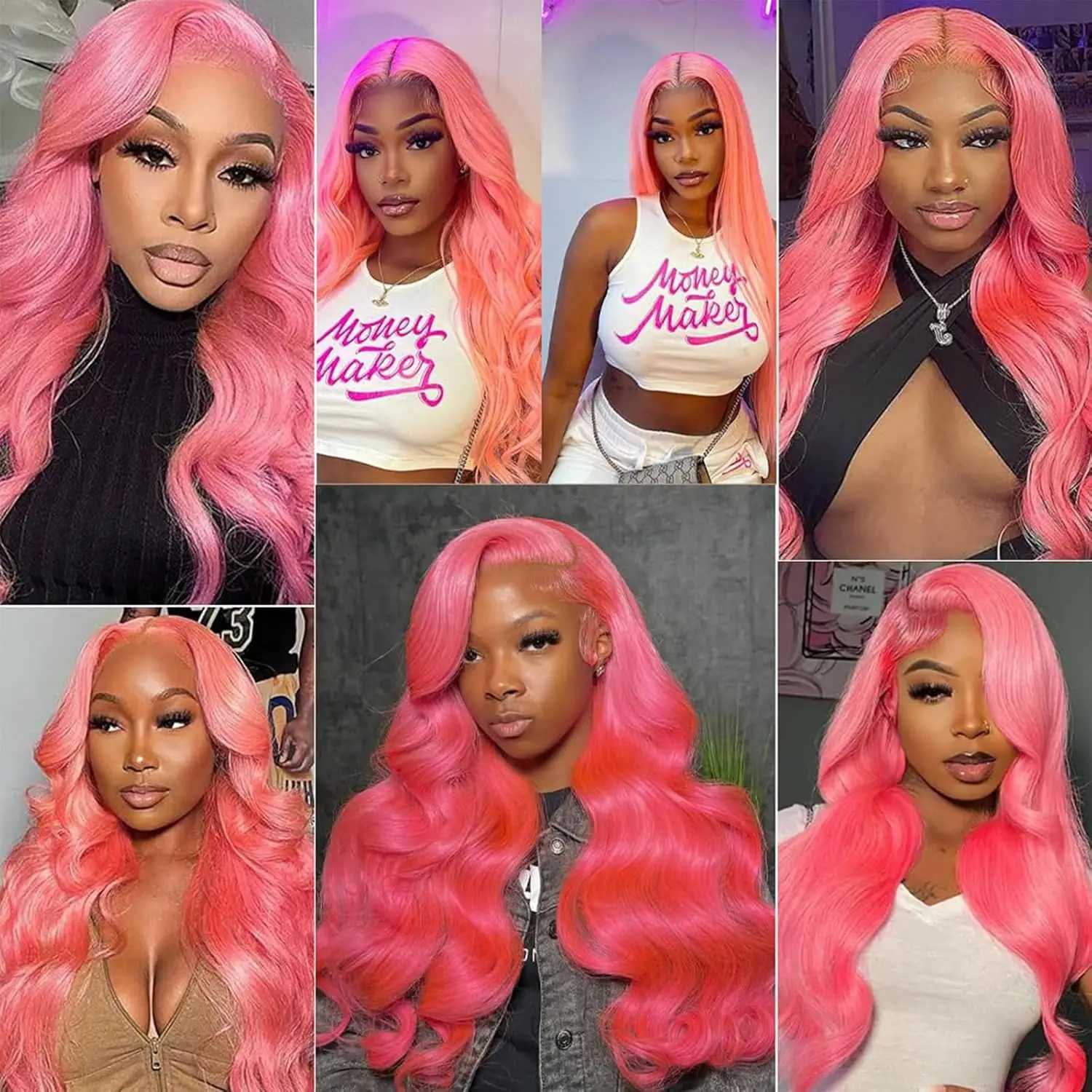 Light Pink 13X4 Transparent Lace Frontal Wigs Brazilian Human Hair Body Wave Pre Plucked Frontal Wig For Women 200 DensityXJ241008