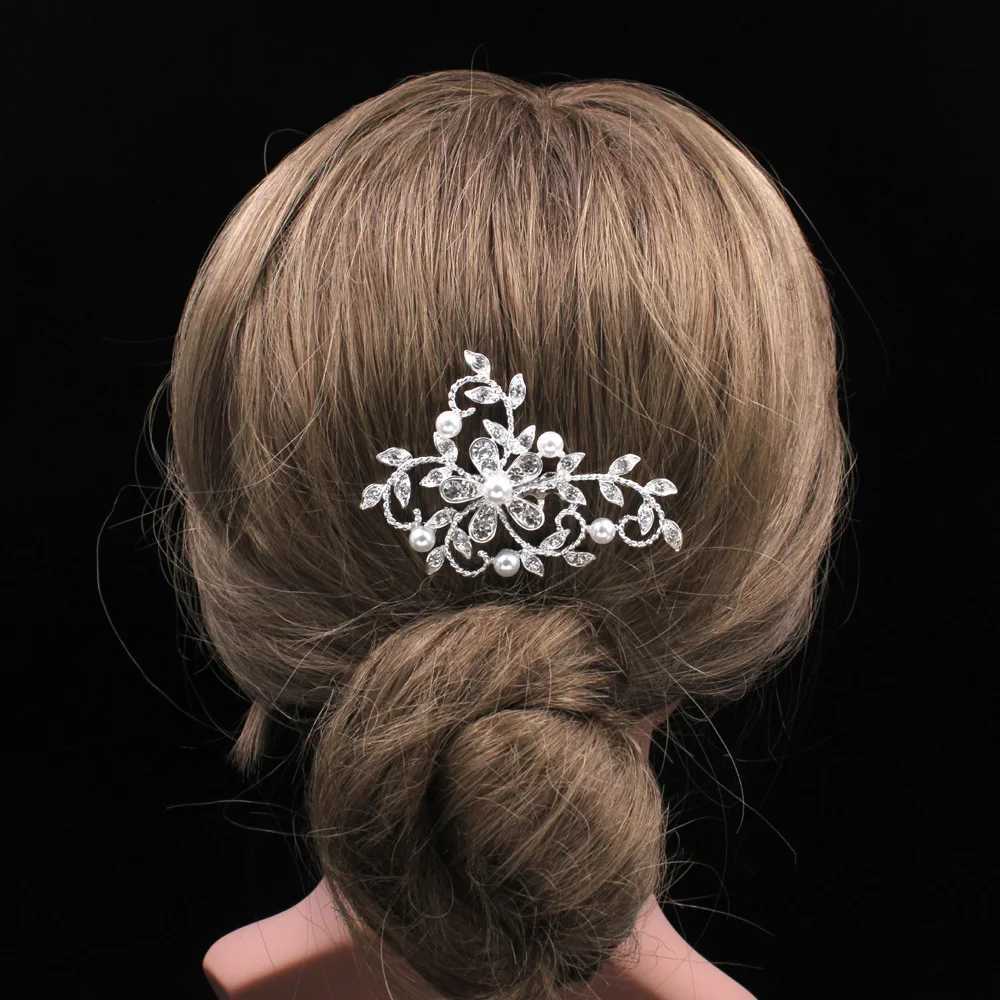 BLIJRY Charm Animal Flower Design Wedding Hair Pearl Crystal Hair Comb Female Bride Wedding Hair Accessories W241007