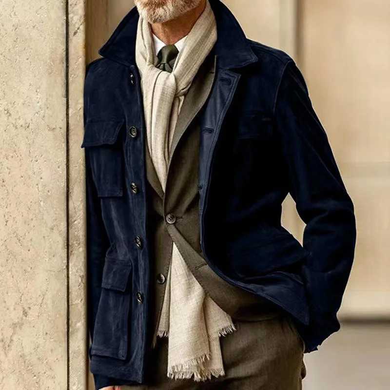 2024 new European and American style denim suede windproof cover stylish and high-quality casual multi pocket jacket S-XXXL W241007