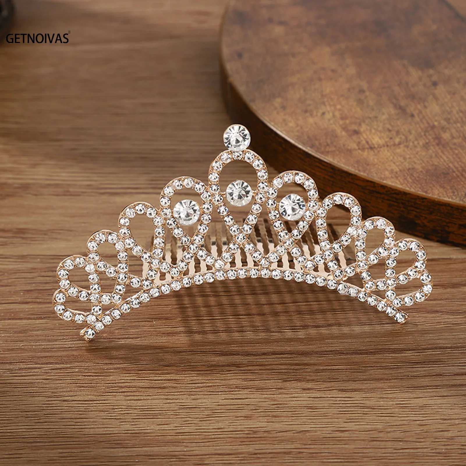 Childrens Mini Crown Haircomb Crystal Princess Crown Bridal Headpiece Womens Water Diamond Pearl Wedding Headpiece W241007