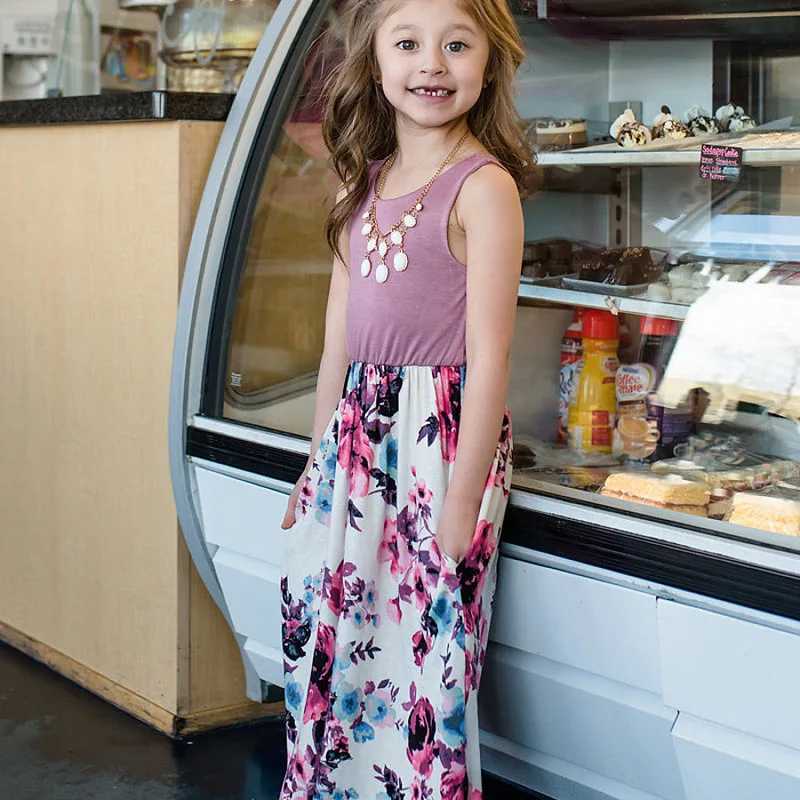 Summer Mother and Daughter Flower Long Dresses Beach Party Bohemia Maxi Dress Sundress Outfits Cotton Beachwear for Parent-ChildXJ241008