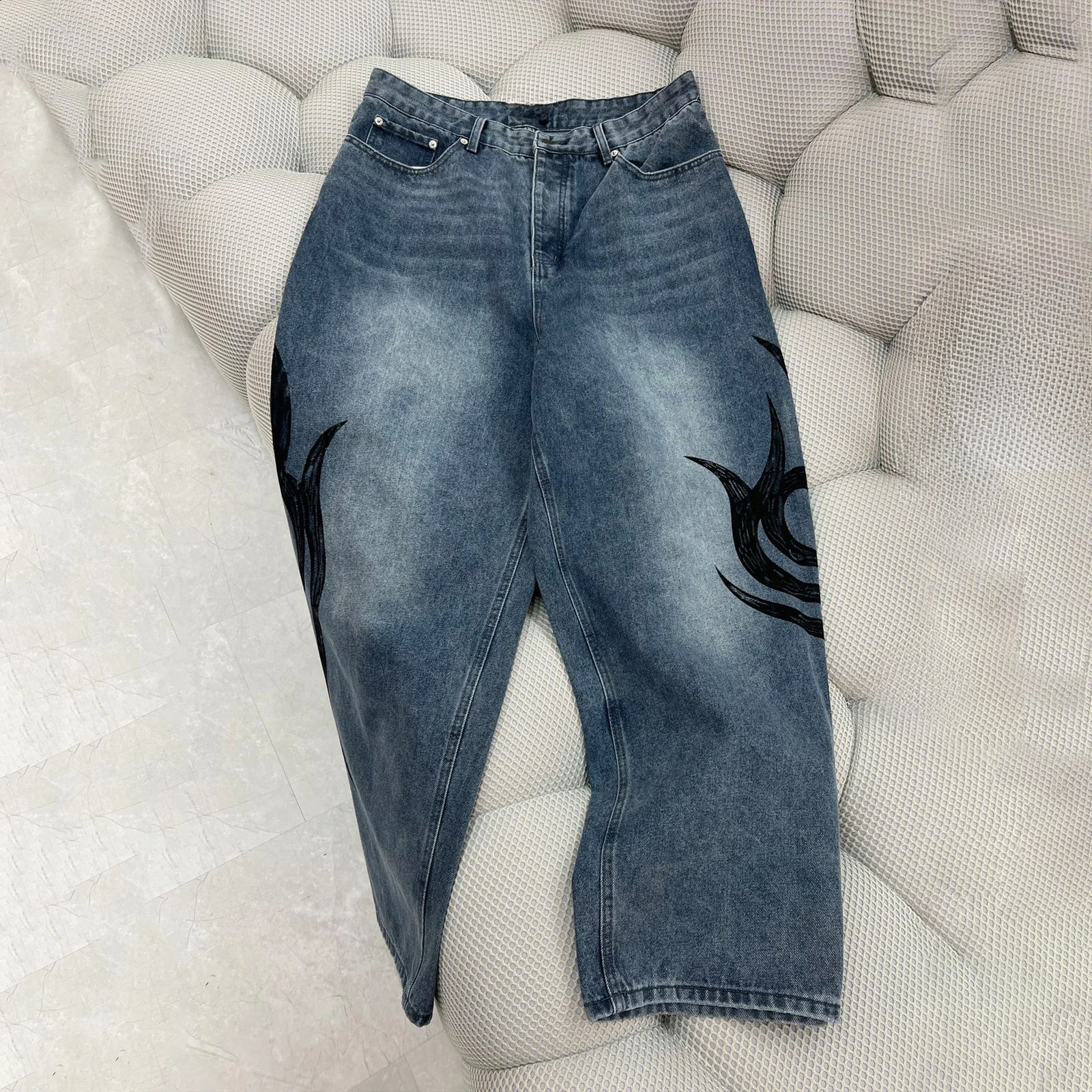 NIGO Mens SpringSummer Fashion Retro Graffiti Wash Trend Jeans Straight Wide Leg Pants Ngvp #nigo9124 240929