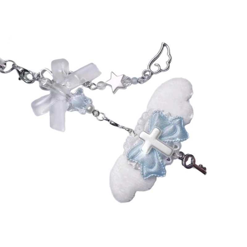 Fashion Butterfly Phone Pendant Bowknot Keychain Phone Charm for Women Stylish Phone Decoration for Bag Purse BackpackX241008