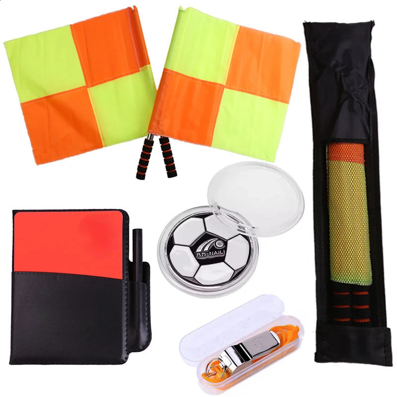 Football Reference Flag Coin Card Whistle Set Professional Sports Training Match Outdoor Survival Tools 241008