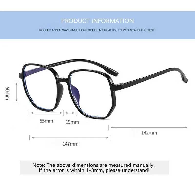 Blue Light Blocking Glasses Large Square Frame Computer Game Eye Protection Men Women Classic Anti Blue Light Plain SpectaclesX241008