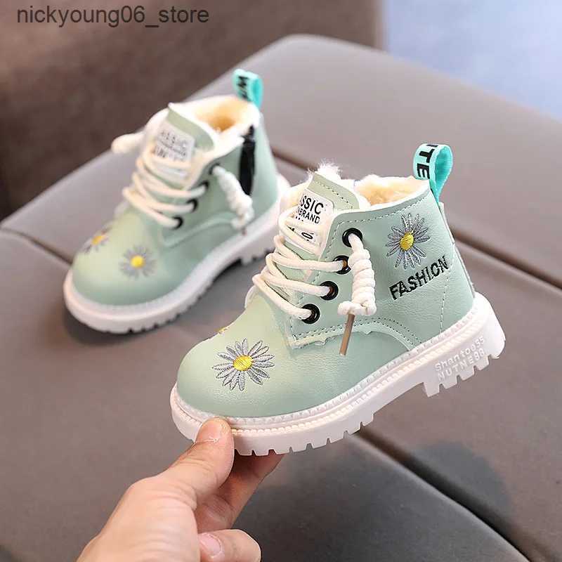 Boots Boys Student PU Leather Casual Lace-Up Ankle Boots Kids boots New Children Shoes Baby Girls Boots botas nia L240910