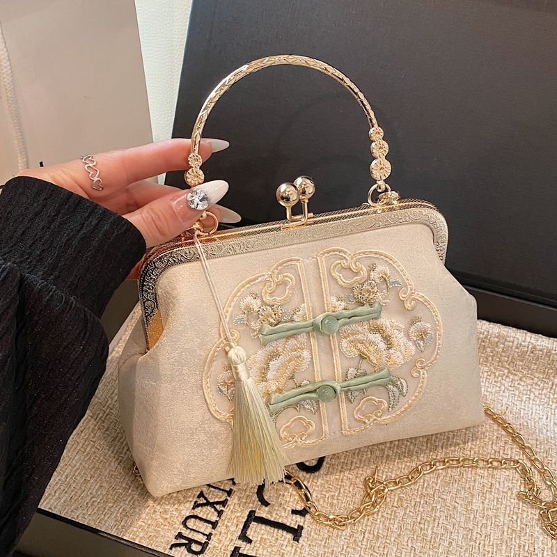 New Chinese style handbag for women 2024, with high appearance, gentle, young and beautiful. Handheld, single shoulder, crossbody, large capacity