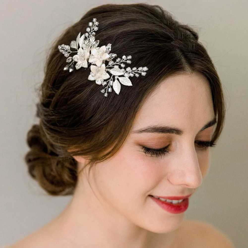 Wedding hair comb clip for bride crystal wedding hair accessories for bride and bridesmaids silver W241007