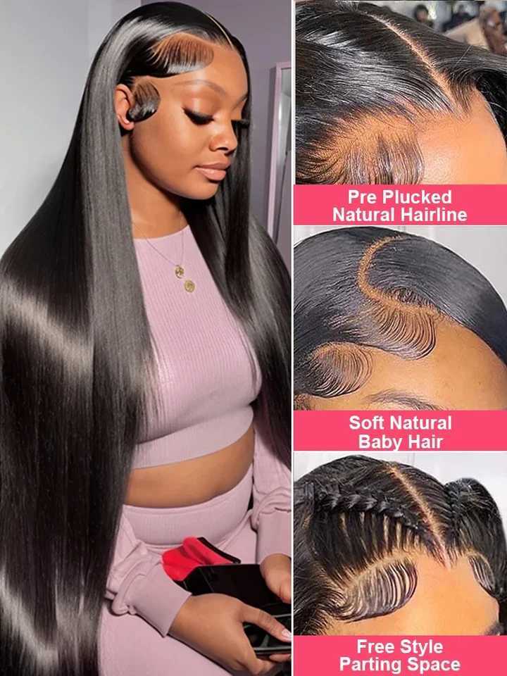 HD Lace Front Human Hair Wigs Straight 13x4 13x6 Transparent Lace Frontal Human Hair Wigs Pre Plucked HD Lace Wigs For WomenXJ241008