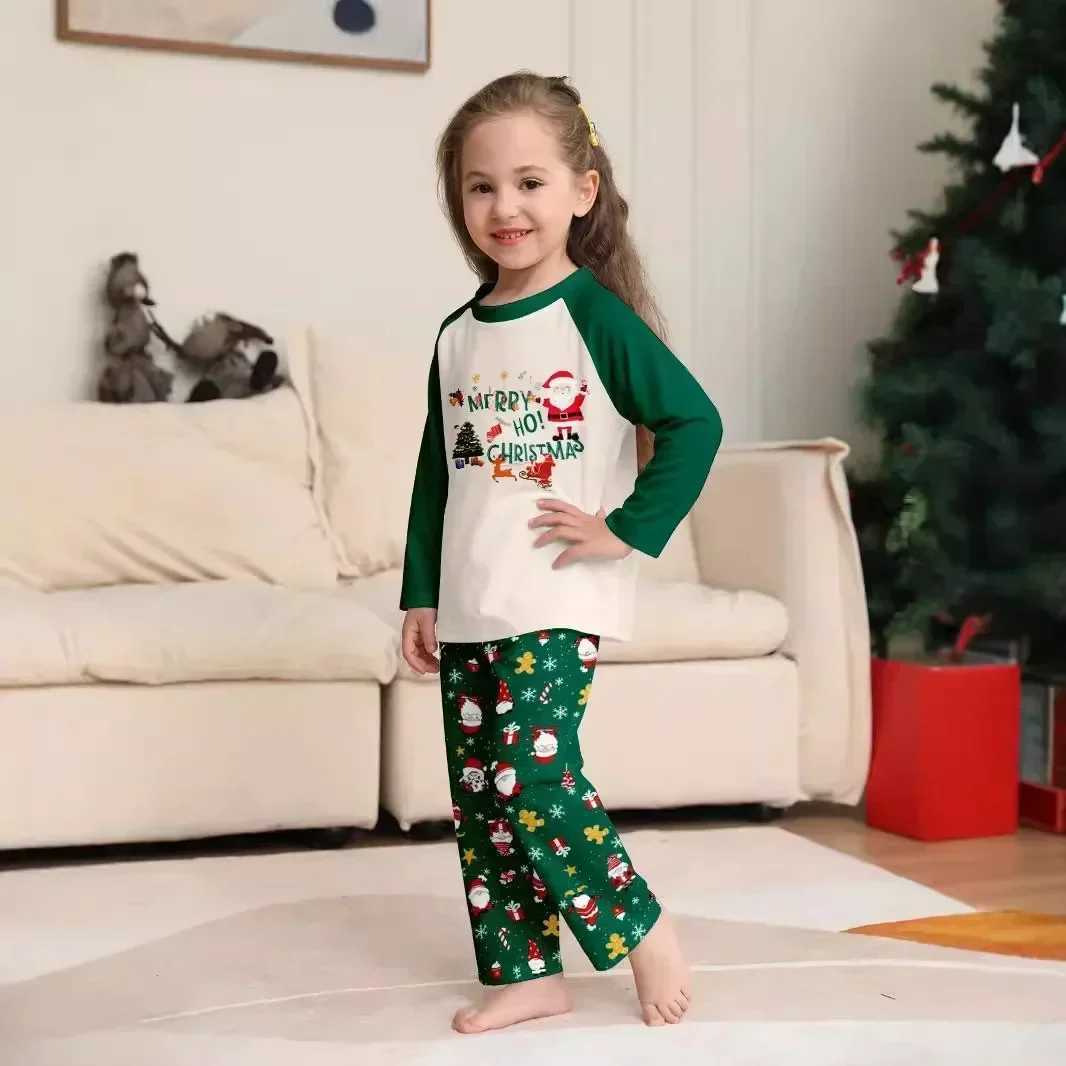 Christmas Pajama Set Family Match 2024 New Year Printing 2PCS Pajama Pants Printing Adult Childrens Christmas Baby Clothing W241008