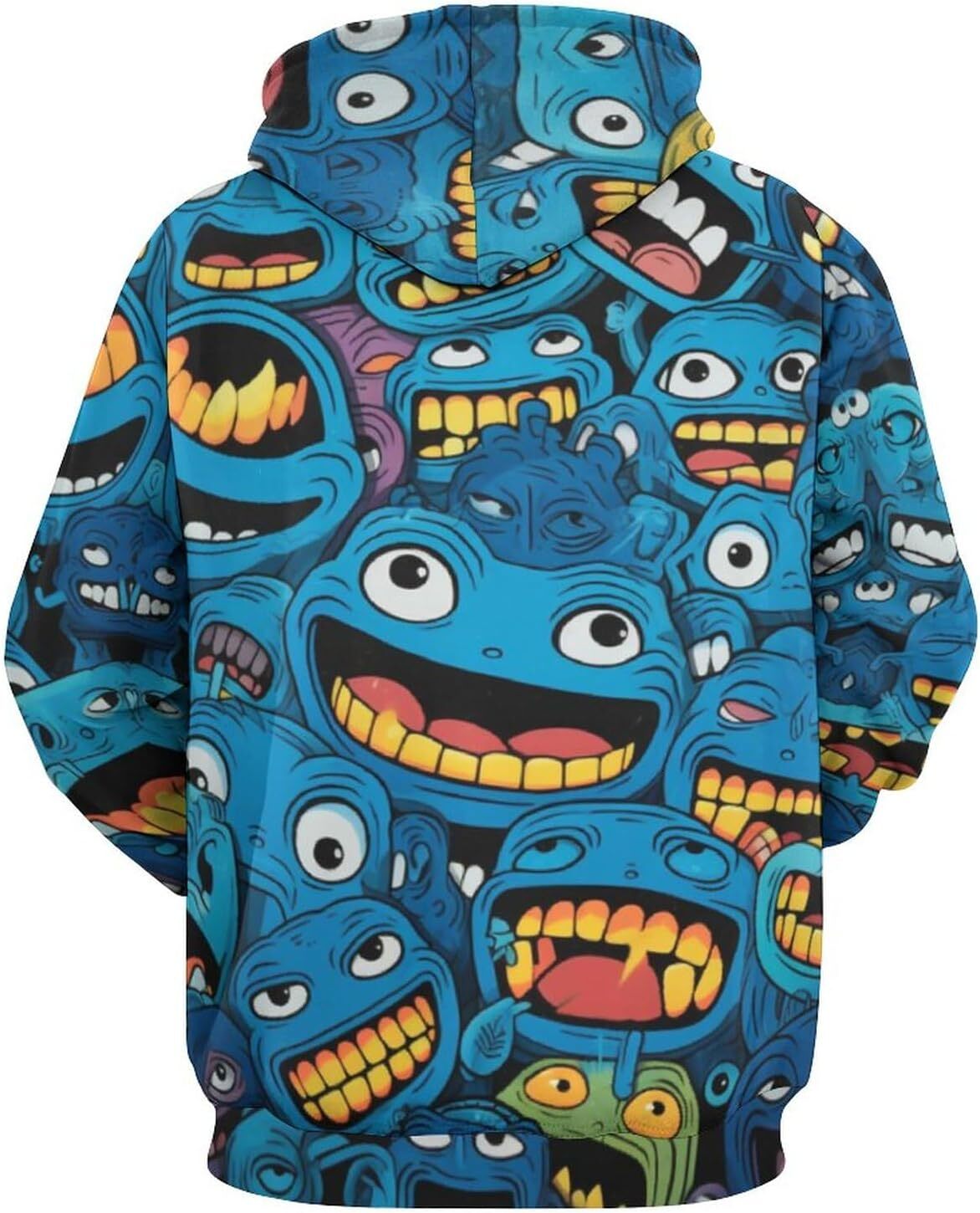 Hoodie for Mens Womens Unisex Novelty Round Smiling Face Hoodie Hippy Casual Long Sleeve Pullover Hoodies Graphic comfort