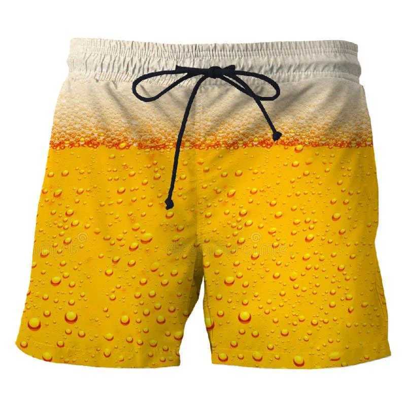 3D printed beverage mens beer shorts fruit milk graphics cool sports swimming dry surfboard shorts summer beach shortsW240713
