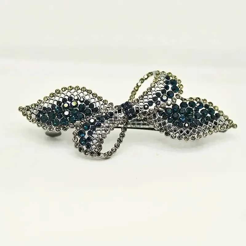 Fashionable and elegant zircon hollow bow womens hair clip retro luxury spring clip wearing mother jewelry gift W241007