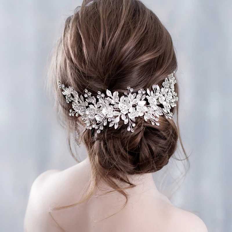 Flower headband wedding hair accessories rhinestone flower bridal headband hair comb hair W241007