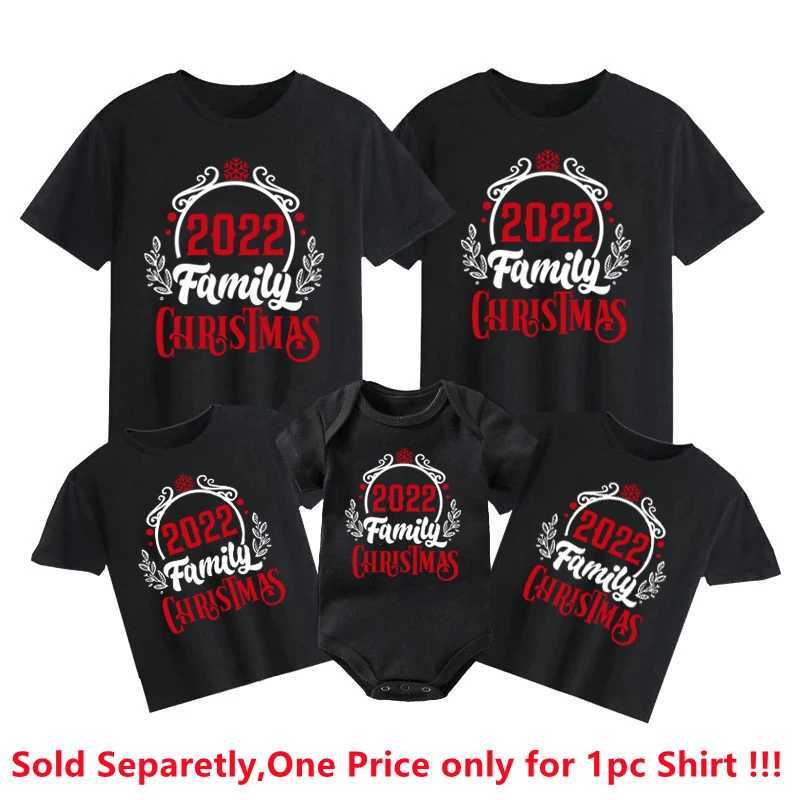 Merry Christmas Family Shirts Family Christmas T-shirts Dad Mom and Me T-shirts Family Matching Christmas Printed Clothing W241008