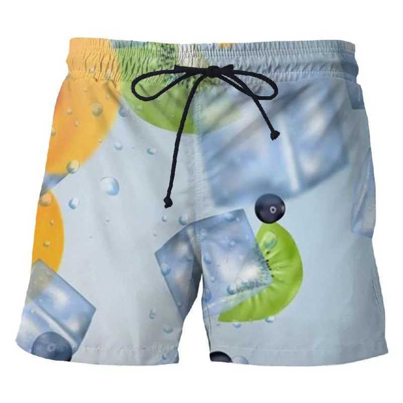 3D printed beverage mens beer shorts fruit milk graphics cool sports swimming dry surfboard shorts summer beach shortsW240713