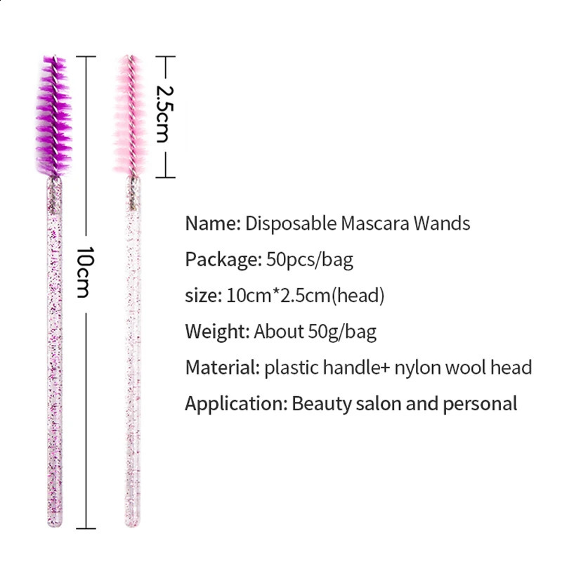 Wholesale eyelash extension crystal eyelash brush disposable eyelash brush and eyelash comb makeup brush 241008