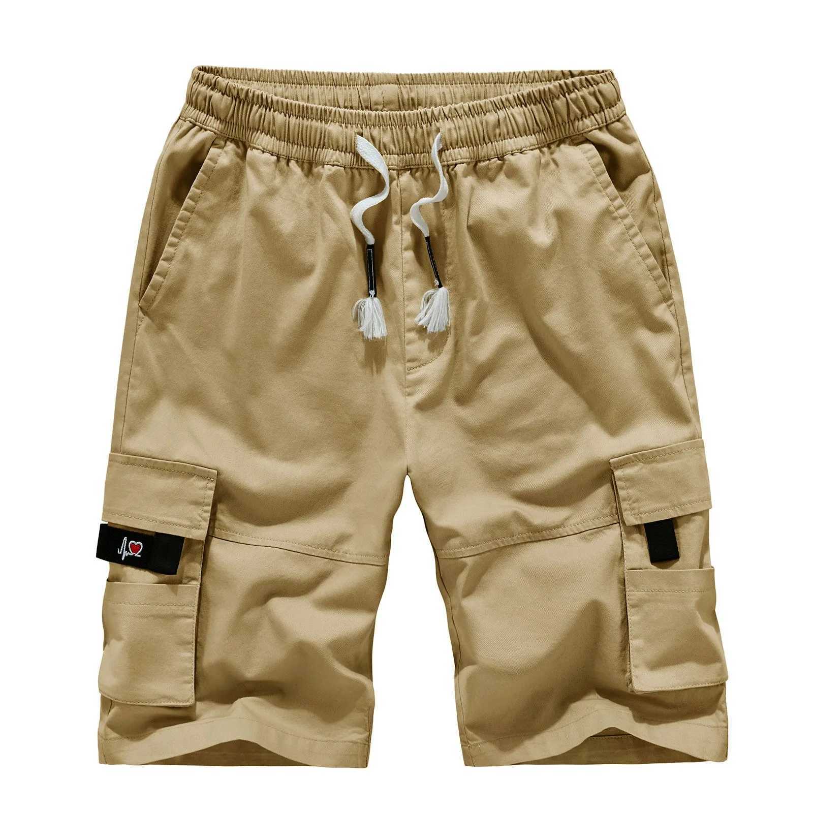 Mens denim bag mens cargo shorts large cotton pocket casual pants casual Korean reviews many summer clothingW240713