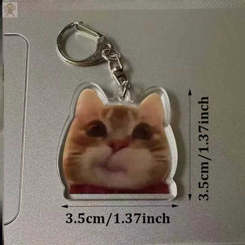 Funny Banana Cat Acrylic key Chain /Mobile phone Lanyard Small Pendant Maxwell Chain Fobs Happy Banana Cat KeychainX241008