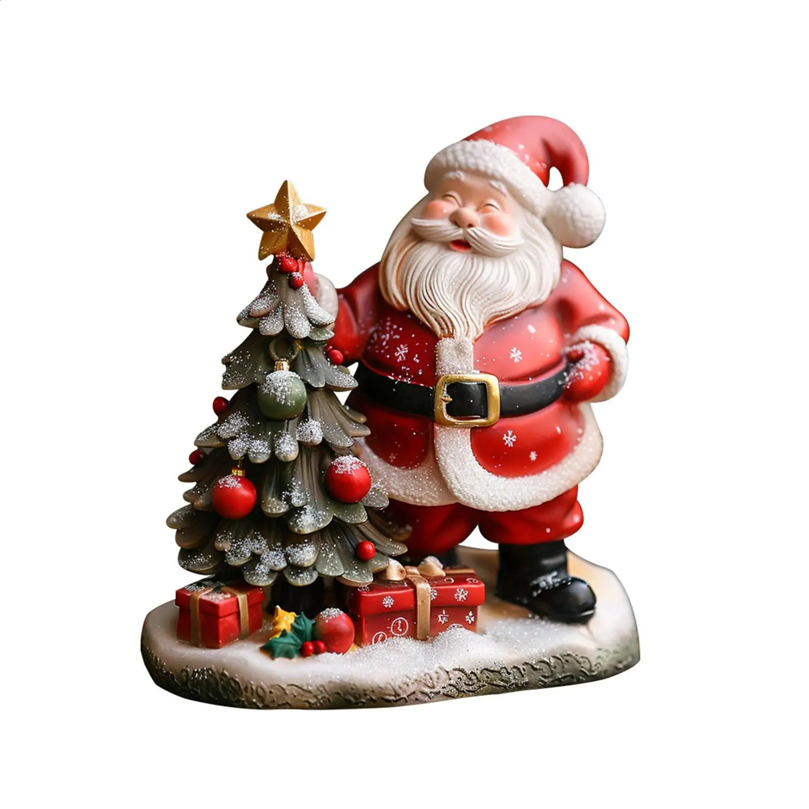 Santa Claus statue fireplace frame Christmas gift 241007
