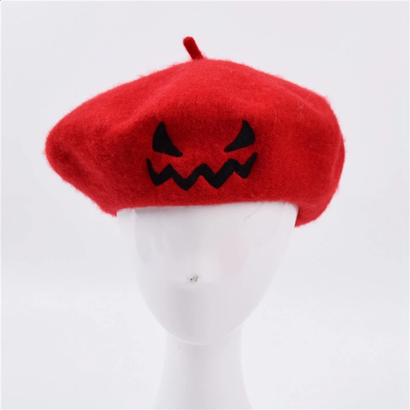 Embroidery Eye Halloween Party Unisex Beret Paint Hat Solid Color Spring/Summer Fashion Womens Hat Halloween Hat 241007