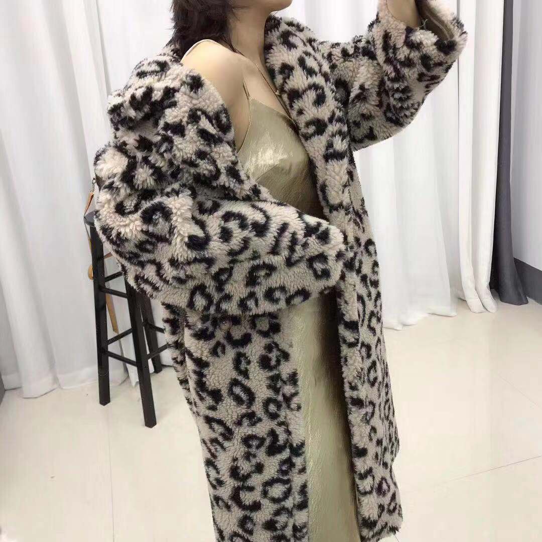 Long Plush Leopard Coat Women Winter Faux Fur Teddy Female Lapel Fluffy Jacket Ladies Fashion Outerwear 2023 New 3Xl