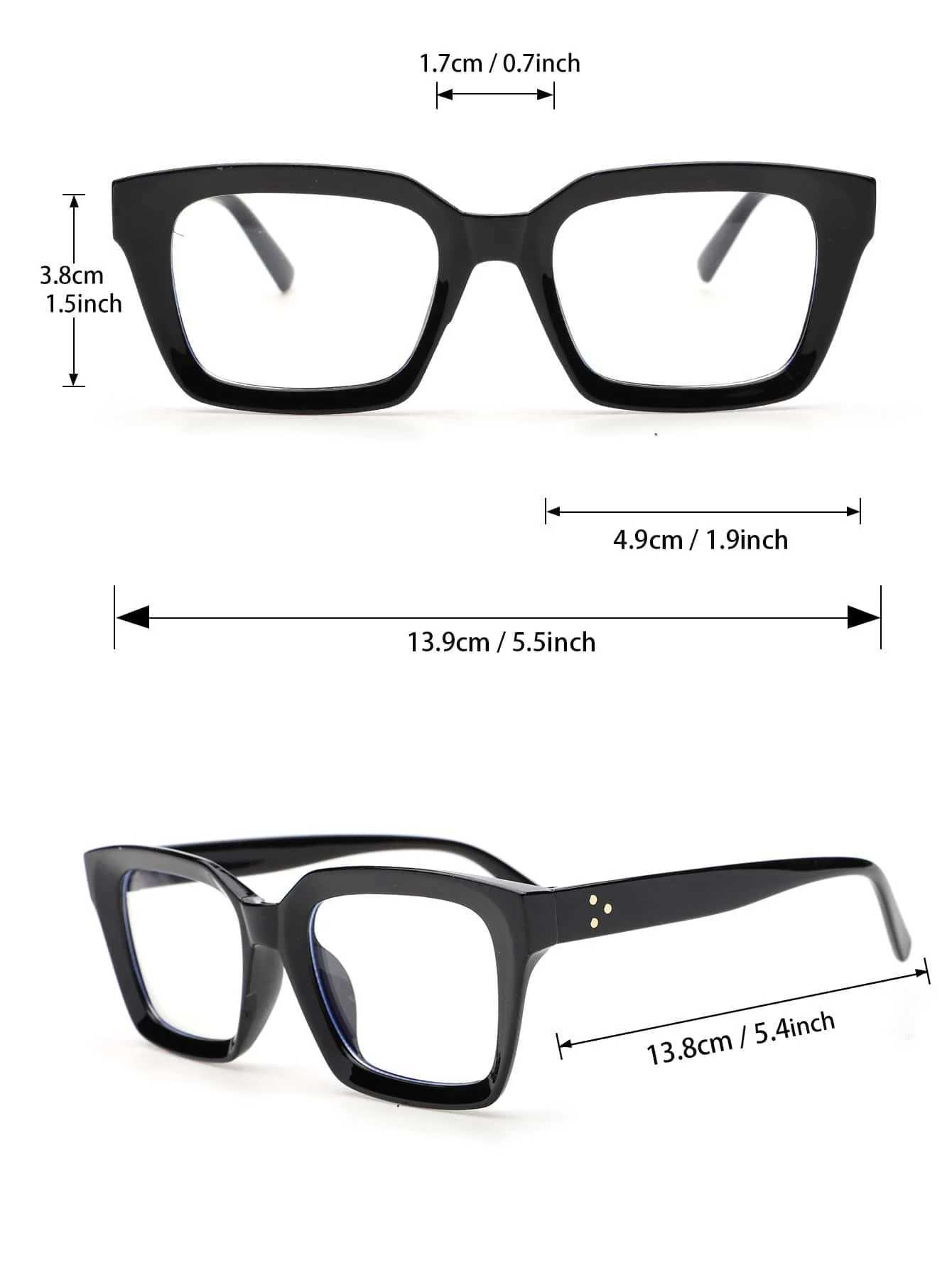 2 Pcs Plastic Geometric Frame Fashion Academic Style Clear Glasses Protection Daily AccessoriesX241008