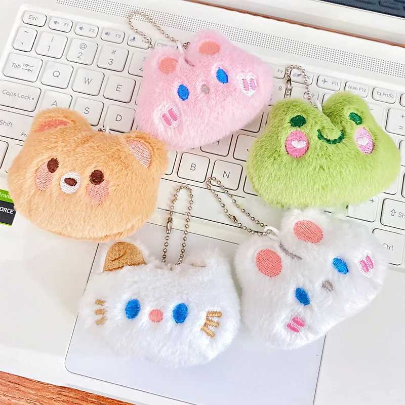 Cute Animal Keychains Plush Rabbit Frog Cat Doll Keychains Kawaii Small Bear Plush Keychain On Backpack For Car Keys AccessoriesX241008