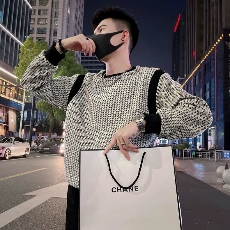 Sportswear fashion brand long sleeved T-shirt 2024 new designer winter wool top men's pullover