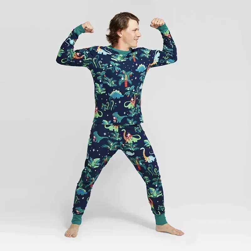 Dinosaur full set printed Christmas pajamas set for adults and children matching set for baby dogs jumpsuits for boys and girls Christmas family appea