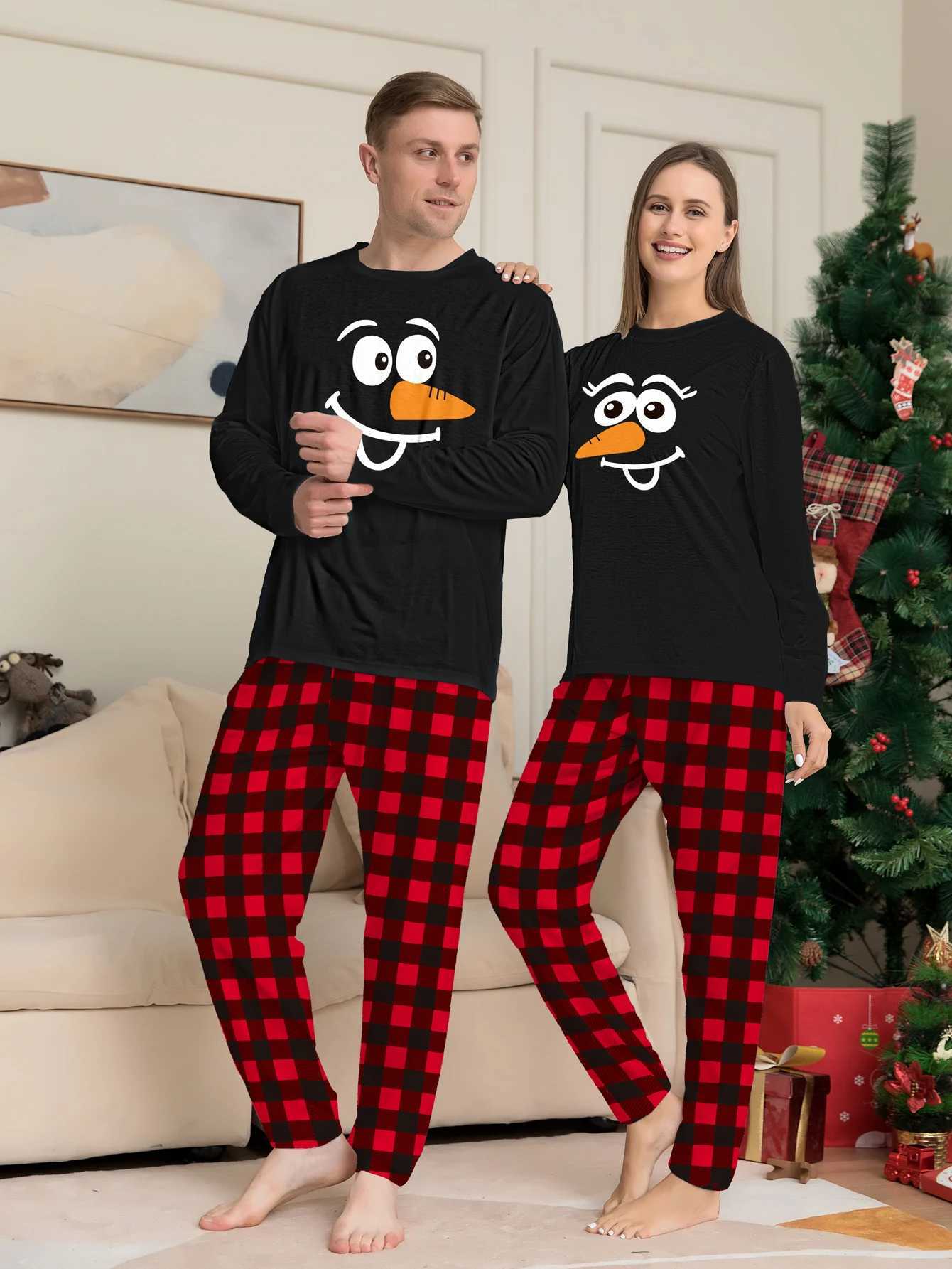Santa Claus mother child shirt pants family matching set Christmas pajamas baby jumpsuit W241008