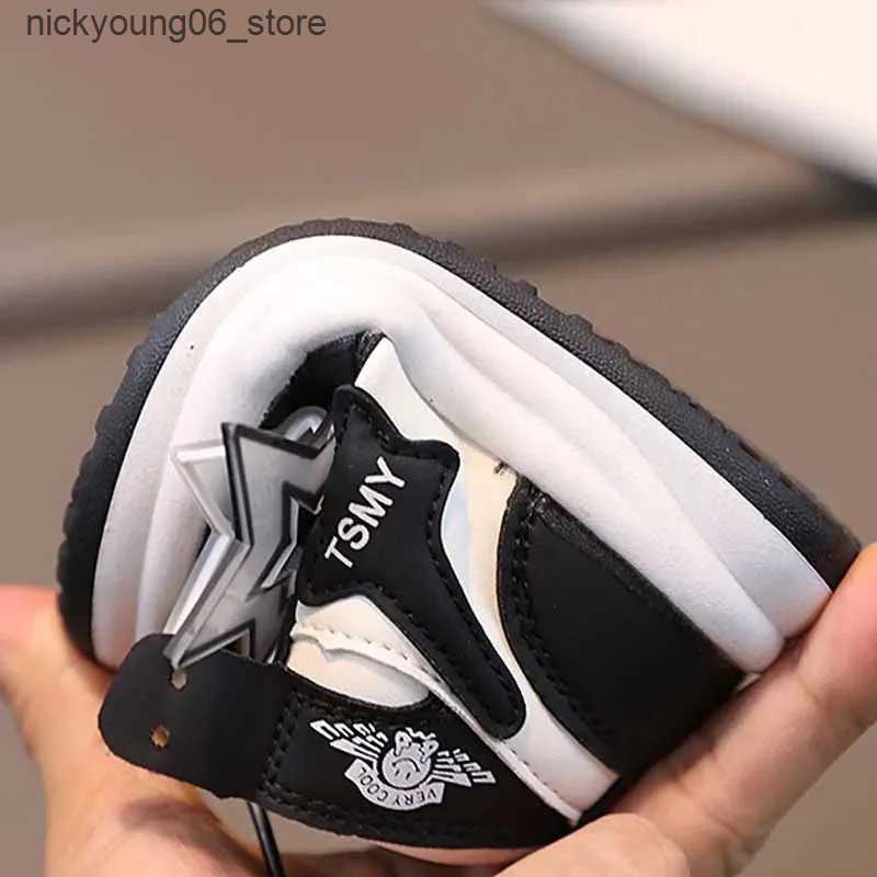 Boots Childrens Sneakers Autumn Winter Boys Girls Velet Lined Warm Sport Shoes Cute Star Shoes Toddler Non-slip Walking Footwear L240910