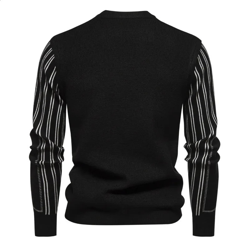 Autumn and Winter Mens Knitted Sweater Fashionable Slim Fit Comfortable Pullover Round Neck Sweaters 240930