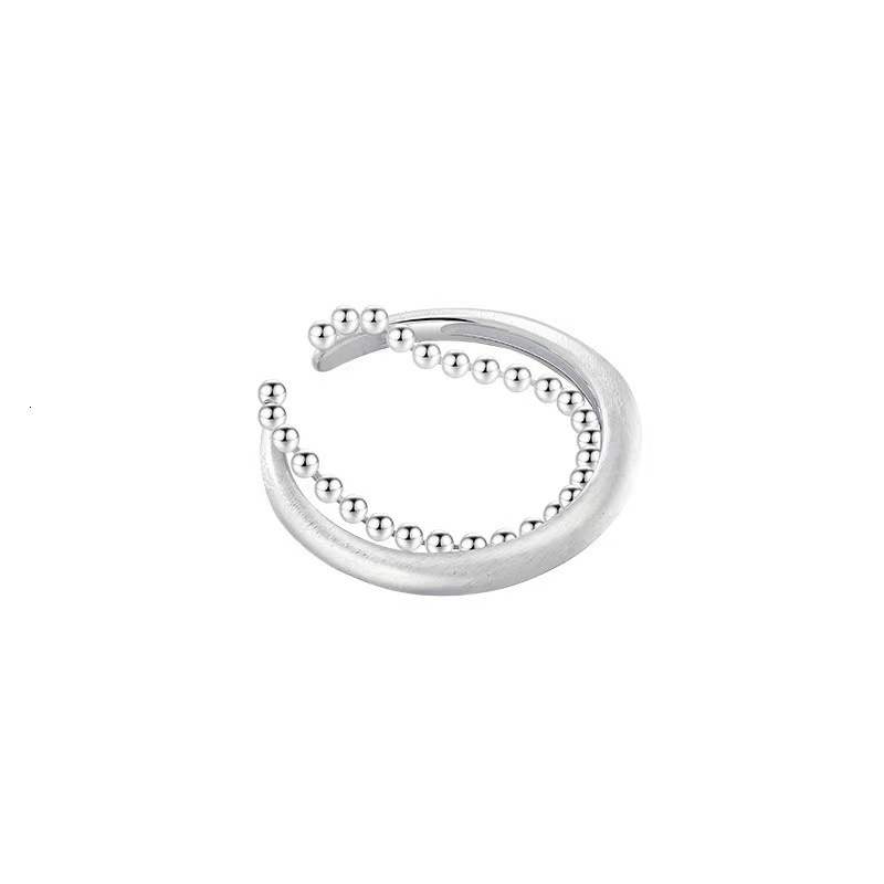 round bead women's light luxury open mouth niche high-end sensory index finger ring, tail ring