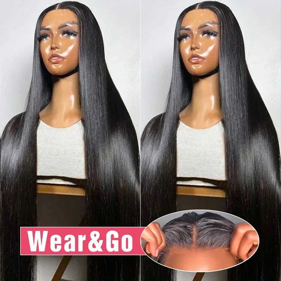 Straight 9x6 7x5 Glueless Lace Front Human Hair Wig Ready To Wear 6x4 5x5 Lace Closure Wig PrePlucked Transparent Wigs For WomenXJ241008