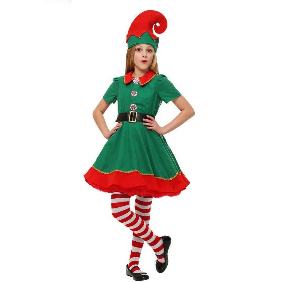 Children adults Christmas costume sets childrens tops pants hat straps childrens Christmas costumes boys girls birthday costumes elf costumes W241213