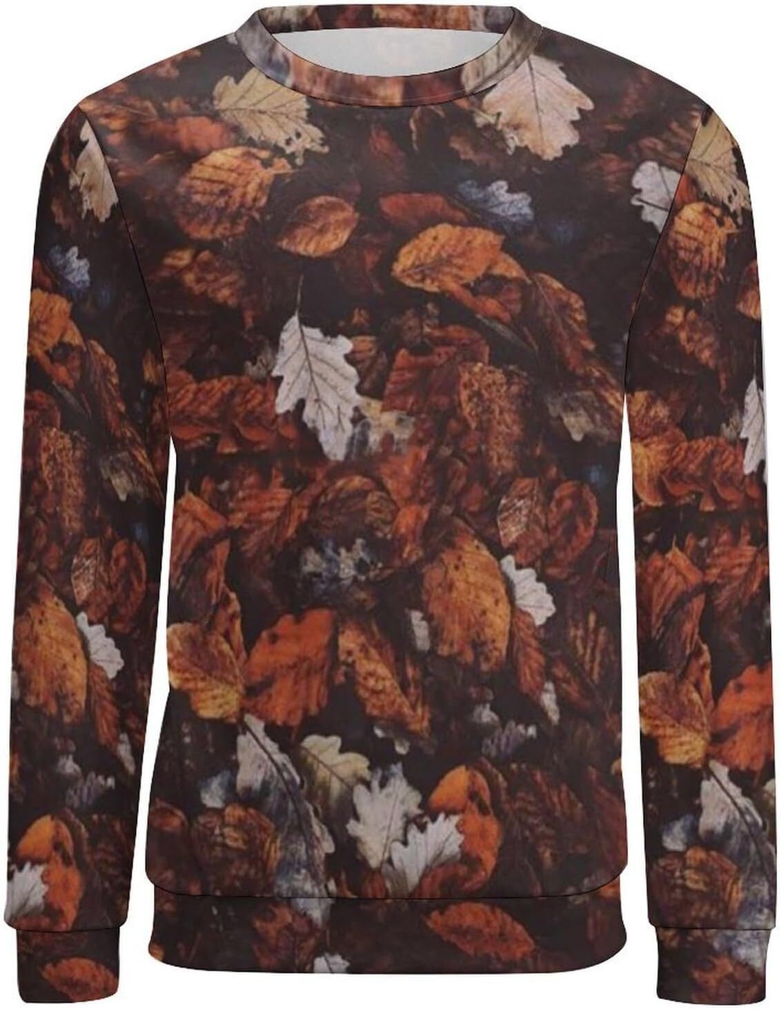 Long Sleeve Shirts for Men sweatshirt Men's Camo Sweatshirt Maple Leaf Print Novelty Camouflage Round Neck Pullover Daily Top T shirt Tee Streetw