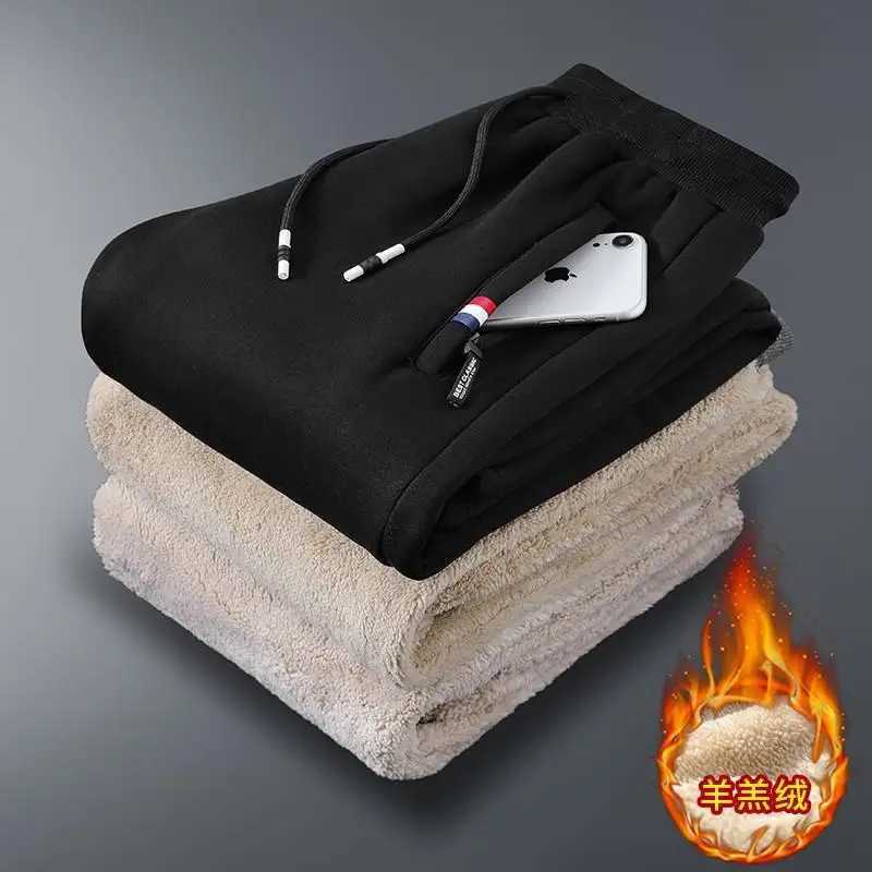 2023 Mens Trousers Autumn Korean Version Plush Lining Jogging Military Cargo Pants Casual Sports Winter Thickened Jogging PantsX241008