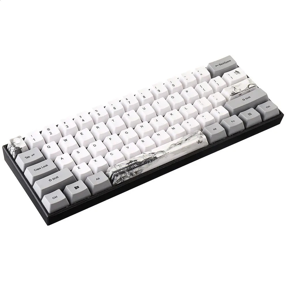 72 Keys Chinese Ink Painting Keycap Set OEM Profile 15mm PBT Sublimation Keycaps for Mechanical Keyboards Computer 240929
