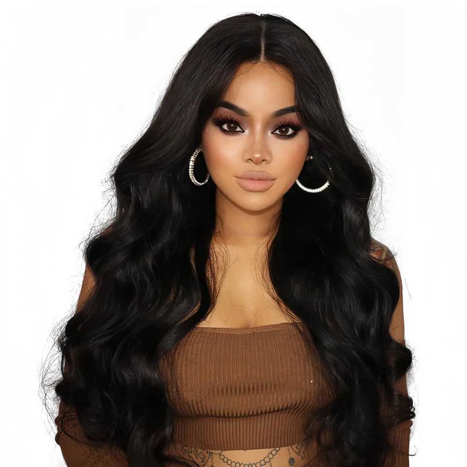 Wig womens mid-section curly hair black big wave 26-inch synthetic fiber high-temperature silk wig head coverXJ241008
